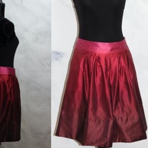Ann Taylor Silk Two Tone Cranberry Skirt (2)